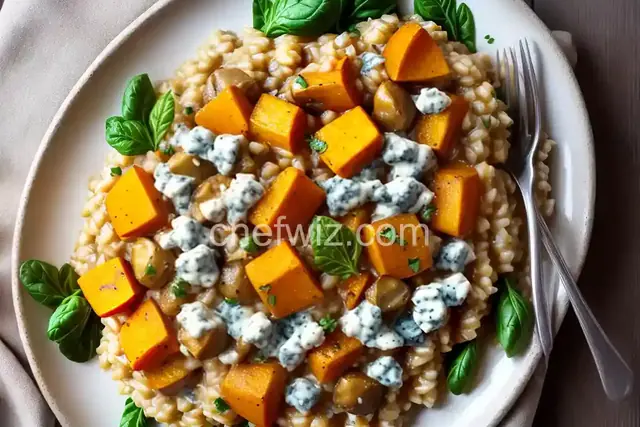 Risotto with Sunchokes, Butternut Squash, and Gorgonzola
