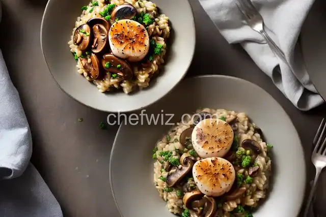 Risotto with Wild Mushrooms and Scallops