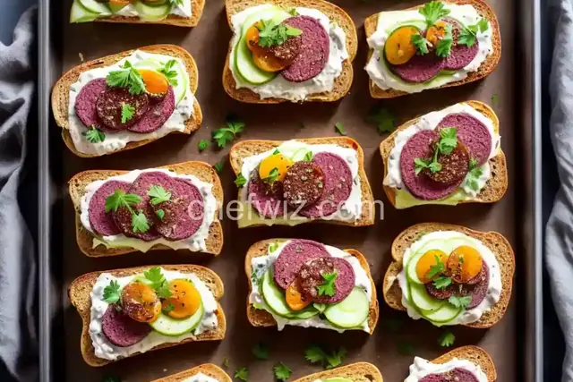 Roast Beef, Pickle, and Horseradish Smørrebrød (Danish Open-Faced Sandwich) Recipe