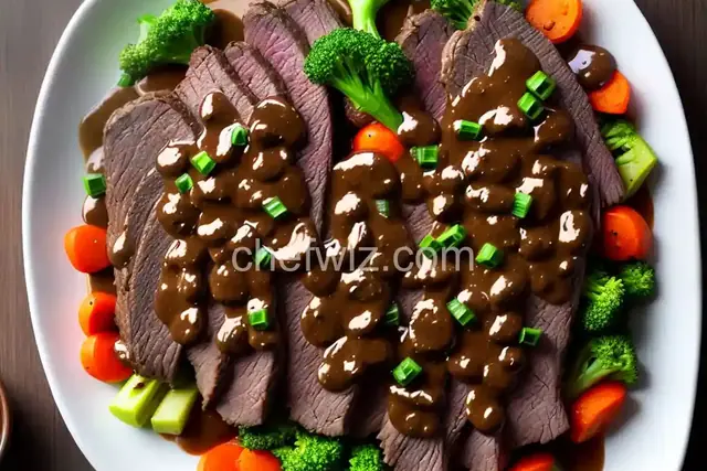 Roast Beef with Bourbon Mushroom Sauce