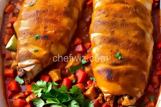 Roast Chicken Enchilada Suizas Stacked Casserole