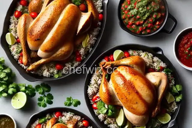 Roast Chicken with Rice and Salsa Verde