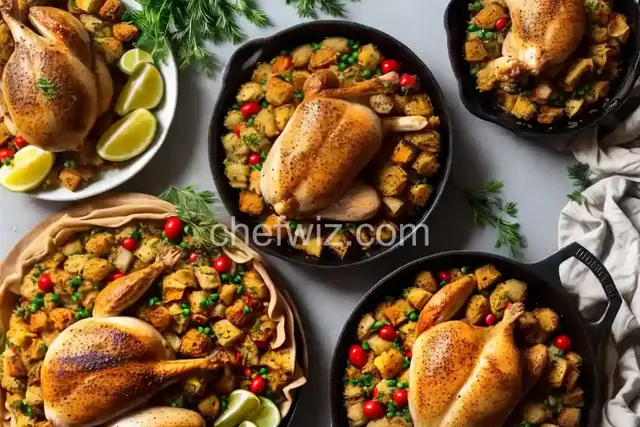 Roast Chicken with Skillet Stuffing