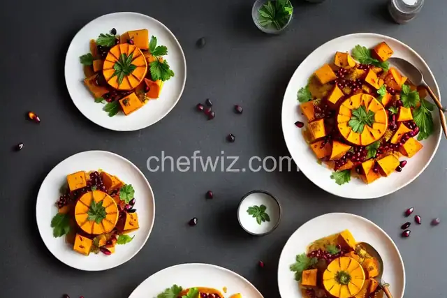 Roast Pumpkin With Dukkha and Pomegranate