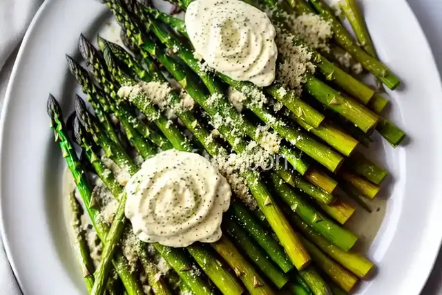 Roasted Asparagus with Parmesan Cream Sauce