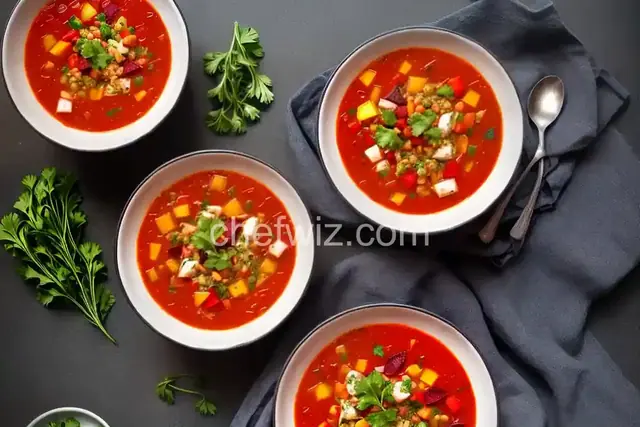 Roasted Beet, Crab and Vegetable Soup