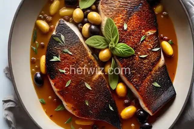 Roasted Blackfish with Olives and Sage Recipe | Cook the Book