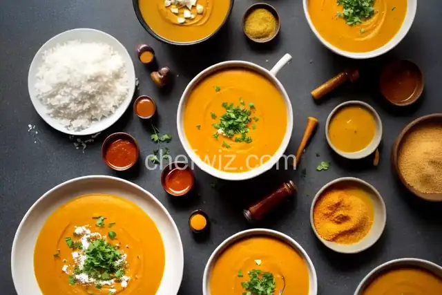 Roasted Butternut Squash Soup and Curry Condiments