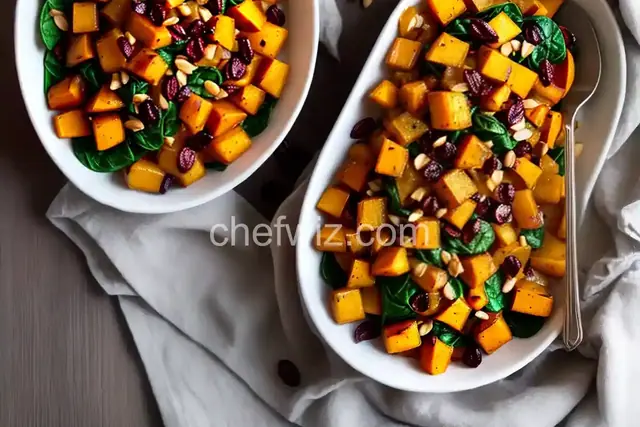 Roasted Butternut Squash with Onions, Spinach, and Craisins®