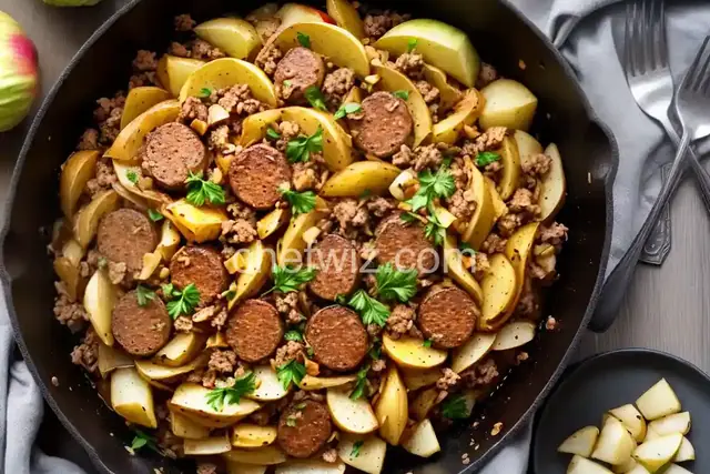 Roasted Cabbage and Apples with Italian Sausage