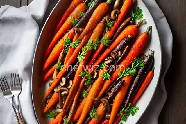 Roasted Carrots and Mushrooms
