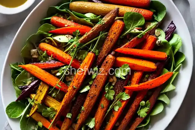 Roasted Carrots and Red Leaf Lettuce Salad with Buttermilk Herb Dressing