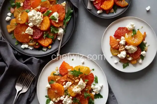 Roasted Cauliflower Florets with Blood Oranges and Whipped Feta