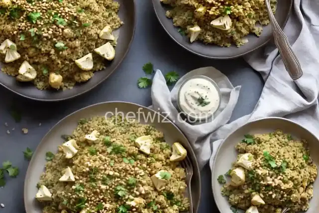 Roasted Cauliflower, Freekeh and Garlicky Tahini Sauce