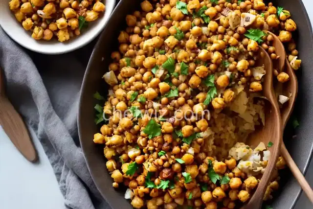 Roasted Cauliflower and Chickpeas