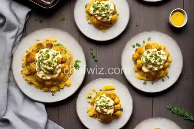Roasted Cauliflower with Cheddar Cheese Sauce