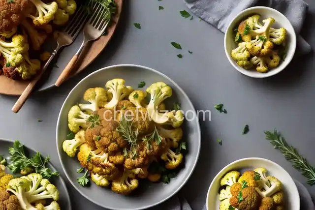 Roasted Cauliflower with Garlic and Herbs