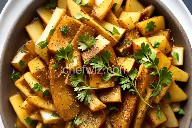 Roasted Celery Root with Cumin and Parsley