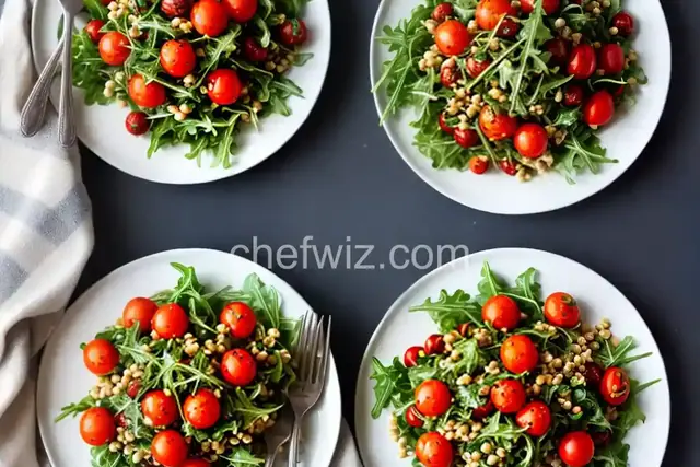 Roasted Cherry Tomato, Arugula and Sorghum Salad