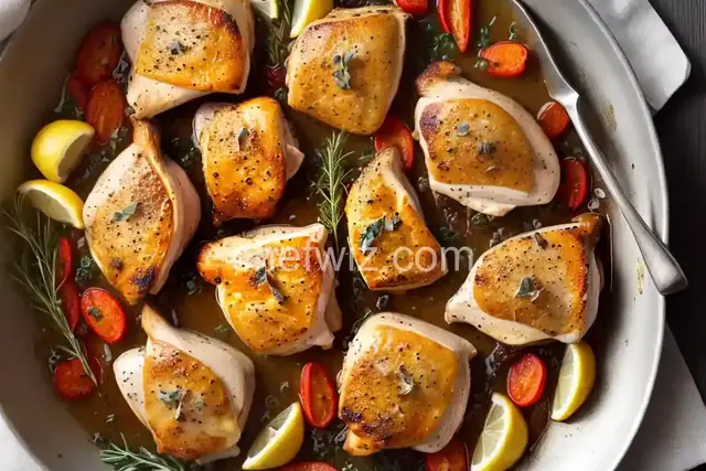 Roasted Chicken Thighs with Lemon and Oregano