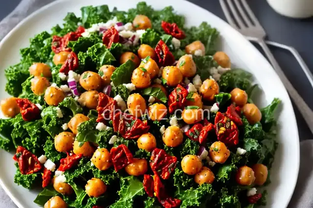 Roasted-Chickpea and Kale Salad With Sun-Dried Tomato Vinaigrette Recipe