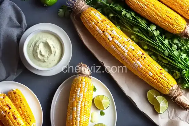 Roasted Corn on the Cob with Cilantro Lime Butter