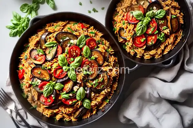 Roasted Eggplant & Tomato Orzo Pasta