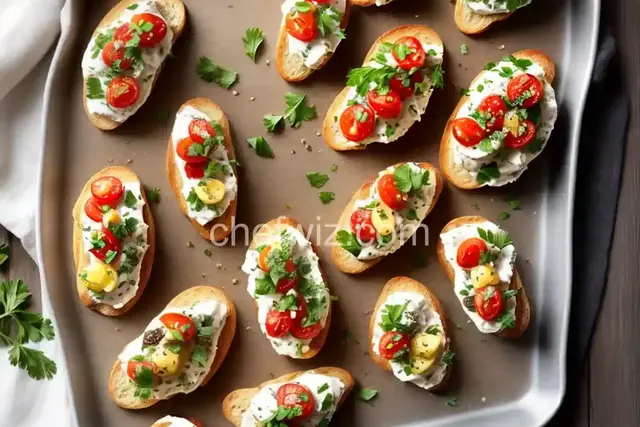 Roasted Garlic Crostini with Assorted Toppings