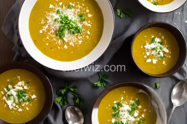 Roasted Garlic Soup with Parmesan Cheese