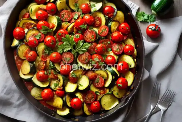 Roasted Garlic Zucchini and Tomatoes