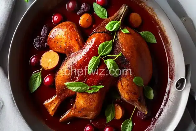 Roasted Goose with Port Wine Cherry Sauce