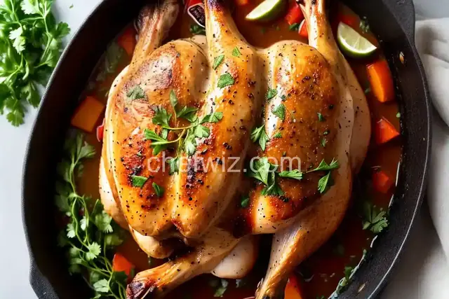 Roasted Halved Chicken with Garlic-Herb Paste