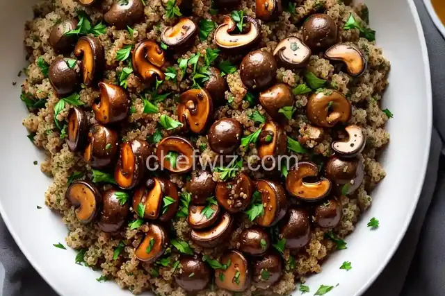 Roasted Mushrooms with Herbed Quinoa