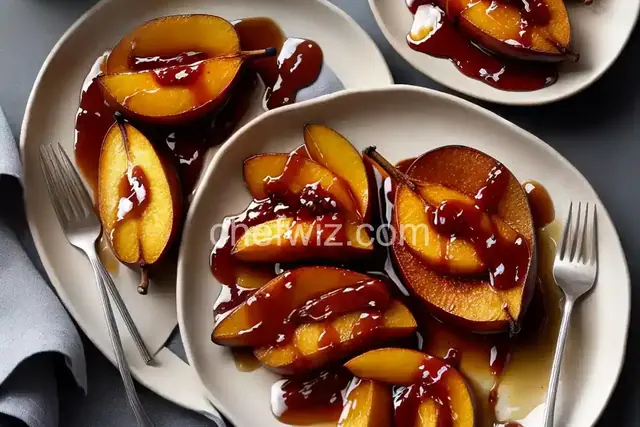 Roasted Pears with Caramel Sauce