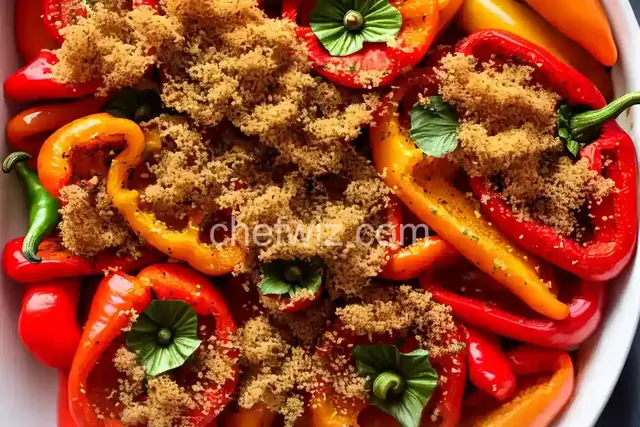 Roasted Peppers with Parm Breadcrumbs