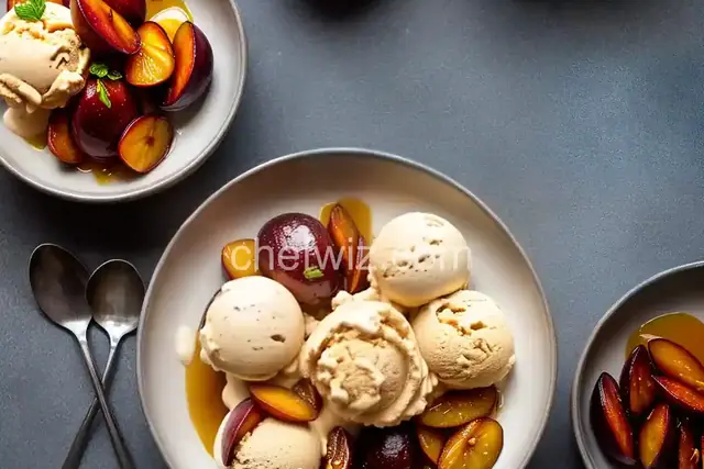 Roasted Plum, Ginger, and Honey Ice Cream Recipe