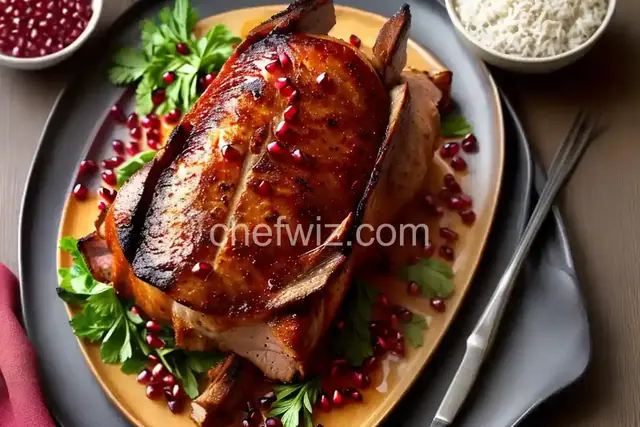 Roasted Pork Shoulder with Pomegranate Sauce