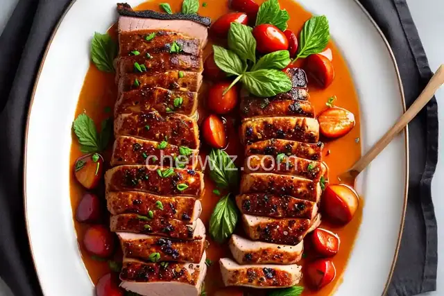 Roasted Pork Tenderloin with Fresh Plum Sauce