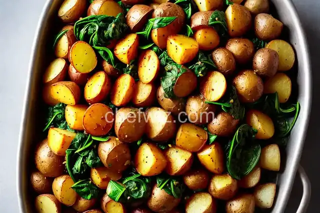 Roasted Potatoes and Spinach