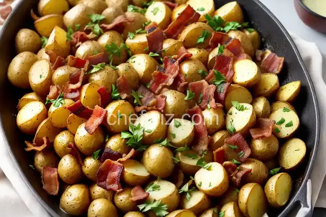 Roasted Potatoes with Bacon, Cheese, and Parsley