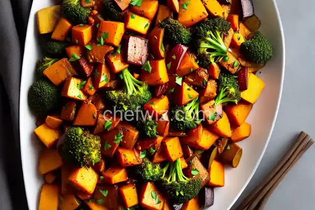 Roasted Pumpkin with Root Vegetables and Broccoli