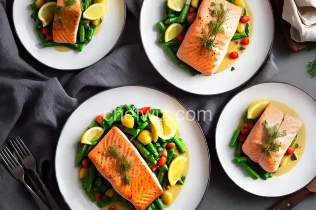 Roasted Salmon with White Wine Sauce
