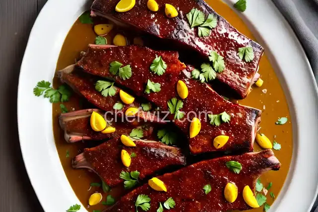 Roasted Spiced Lamb Ribs With Whole Grain Mustard Sauce Recipe