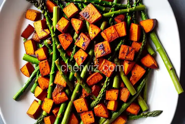 Roasted Sweet Potatoes and Asparagus