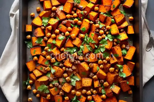 Roasted Sweet Potatoes with Crispy Chickpeas