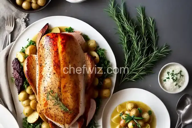 Roasted Turkey Tenderloin with New Potatoes and Tarragon Broth