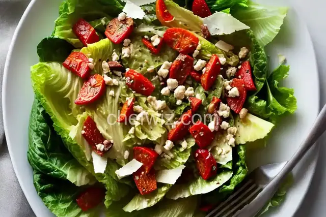 Romaine Salad with Roasted Red Pepper Vinaigrette