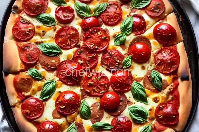 Roman-Style Pizza with Roasted Cherry Tomatoes and Cheese