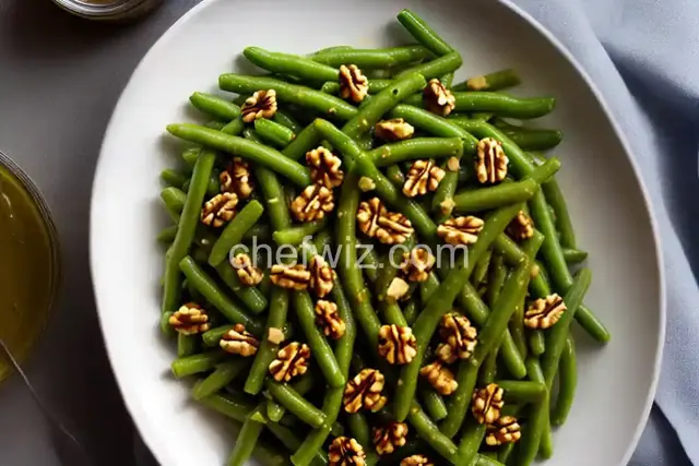 Romano Beans with Mustard Vinaigrette and Walnuts