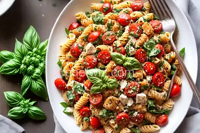 Romesco Pasta Salad With Basil and Parmesan